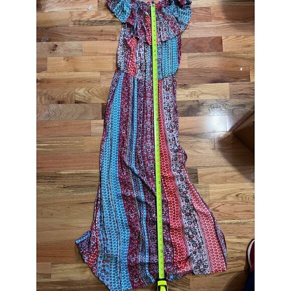 Xhilaration Womens Boho Maxi Dress XL Floral Parchwoek Lagenlook artys - Picture 4 of 10